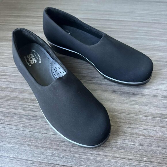 SAS Bliss Women's Tripad Slip on Wedges Shoes $145 in Black - Picture 2 of 12